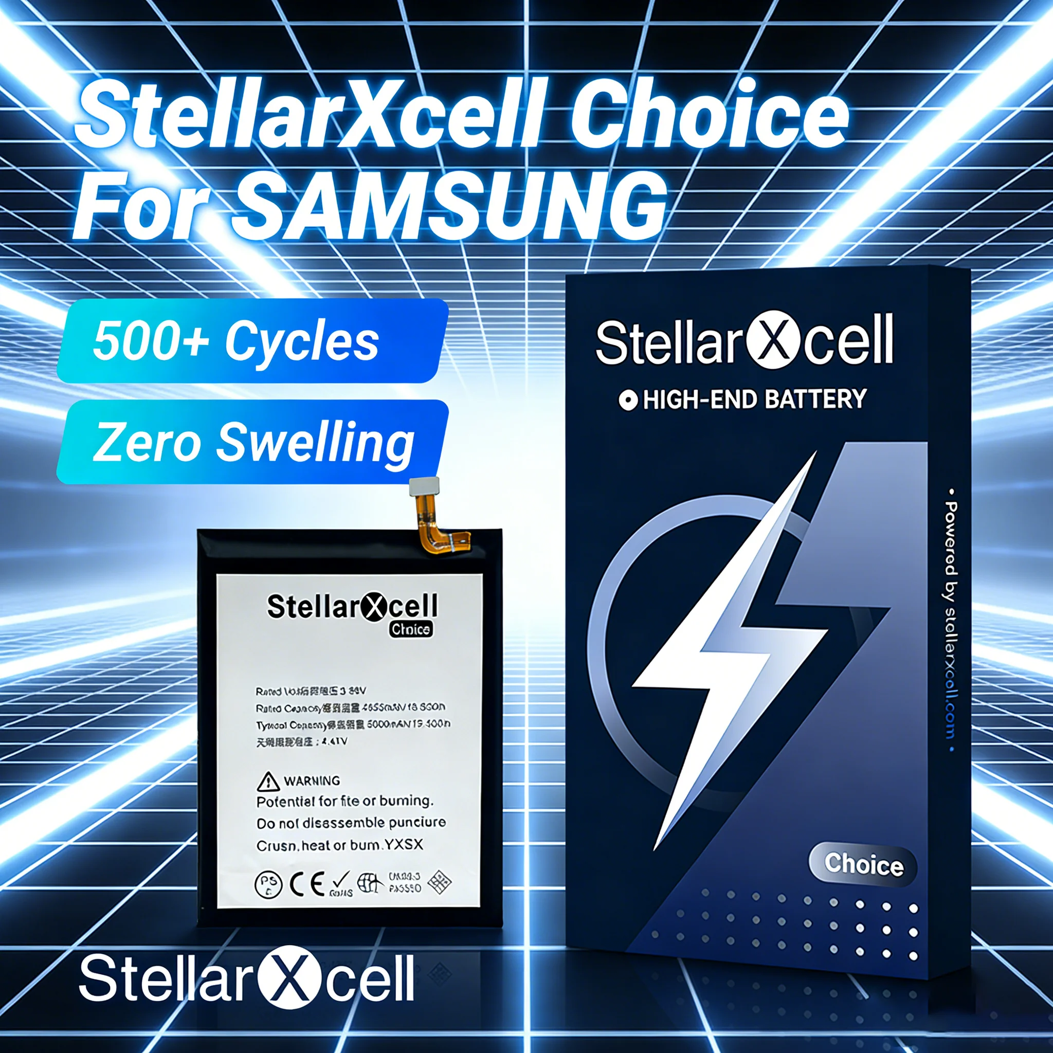 

StellarXcell Choice Battery For Samsung S10Edge S20Plus S21 5G S23Ultra S24 S7 S8 S9 S22 EB-BS922ABE EB-BG991ABY