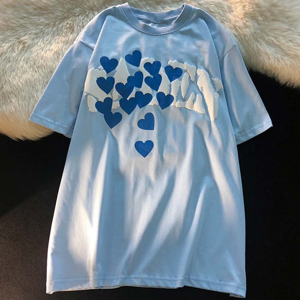 

Lightweight Loose Fit Women's T Shirt Designed with a Unique Love Foam Three Dimensional Print Perfect for Warm Days