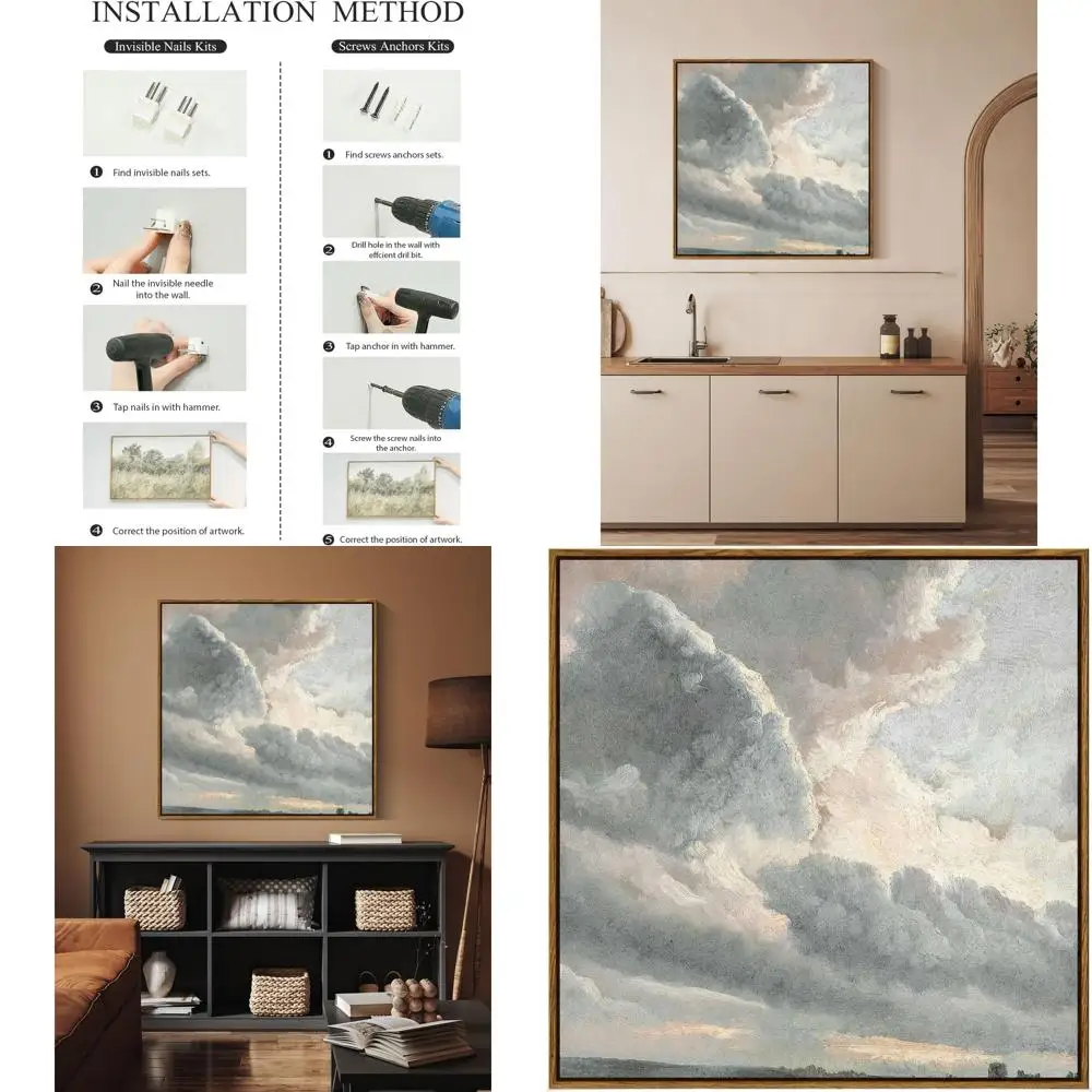 Lienzo vintage al atardecer, 24x24, decoración de pared inspirada en la naturaleza para espacios vivos y oficinas