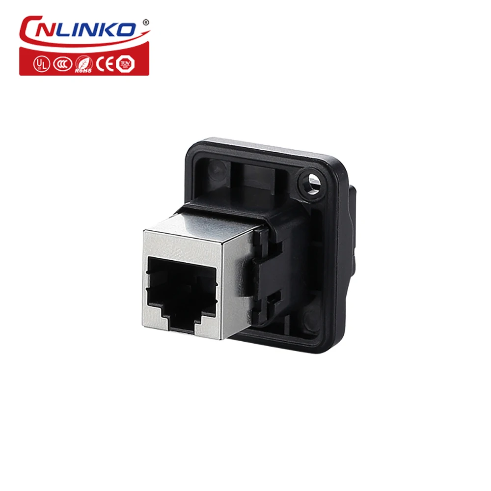 CNLINKO Waterproof Cat5e RJ45 Connector 8P8C Ethernet Cable Head Plug Gold-plated Panel Socket Network RJ45 Crimper Connector