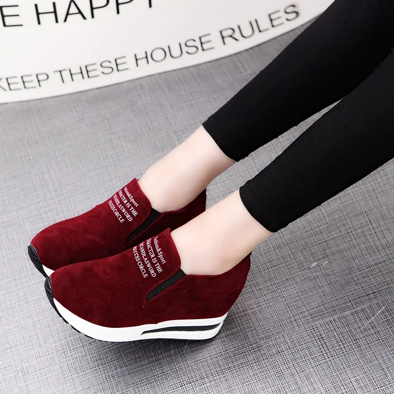 Arrival Women Shoes Wedge Increase Shoes Black Shoes Women Sneakers Leisure Platform  Breathable Zapatos De Mujer