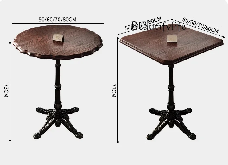 N40 combination retro solid wood dining table night cold drink dessert shop table western restaurant bar commercial table