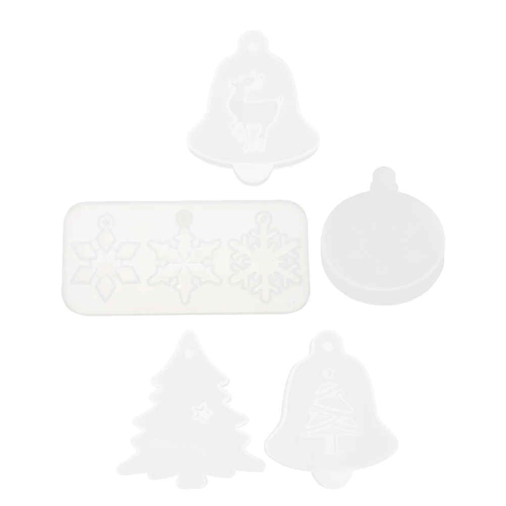 

5pcs Christmas Tree Night Light Mold Silicone Ornament for DIY Pendant Craft Non Stick Recyclable Practical Jewelry Accessories