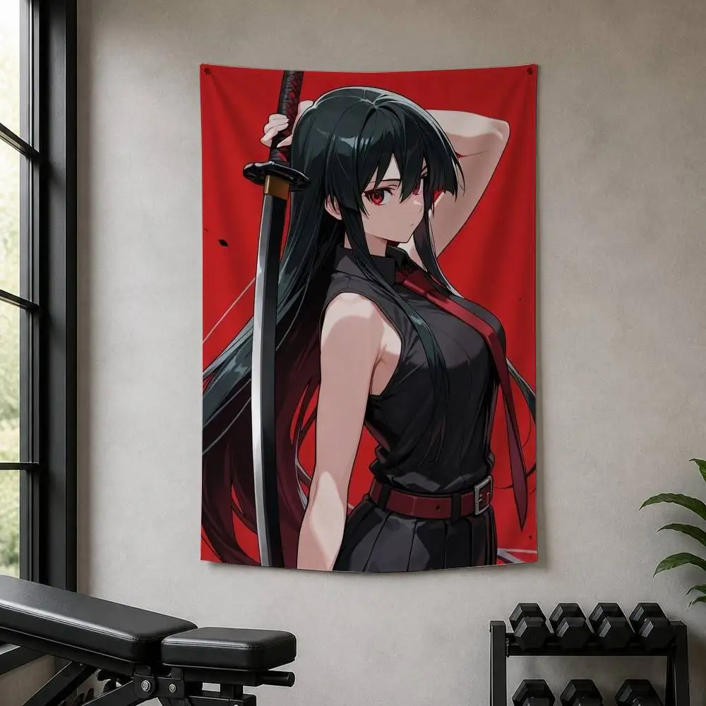 Anime Akame ga Kill Decorative Wall Flag Banner for Home Garden Garage Indoor Outdoor Decor