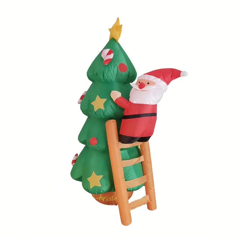 Santa Claus climbing tree inflatable air mold led light decorative ornament
