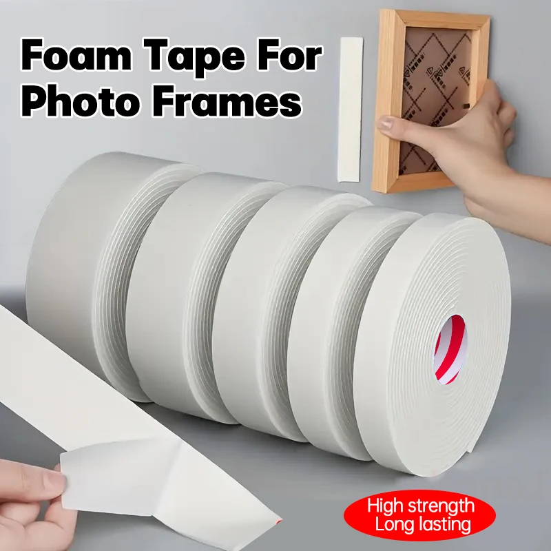 

5M Foam Double Sided Tape Durable Acrylic Foam Adhesive Tape for Christmas Decorations And Wall Decals Easy to Tear by Hand