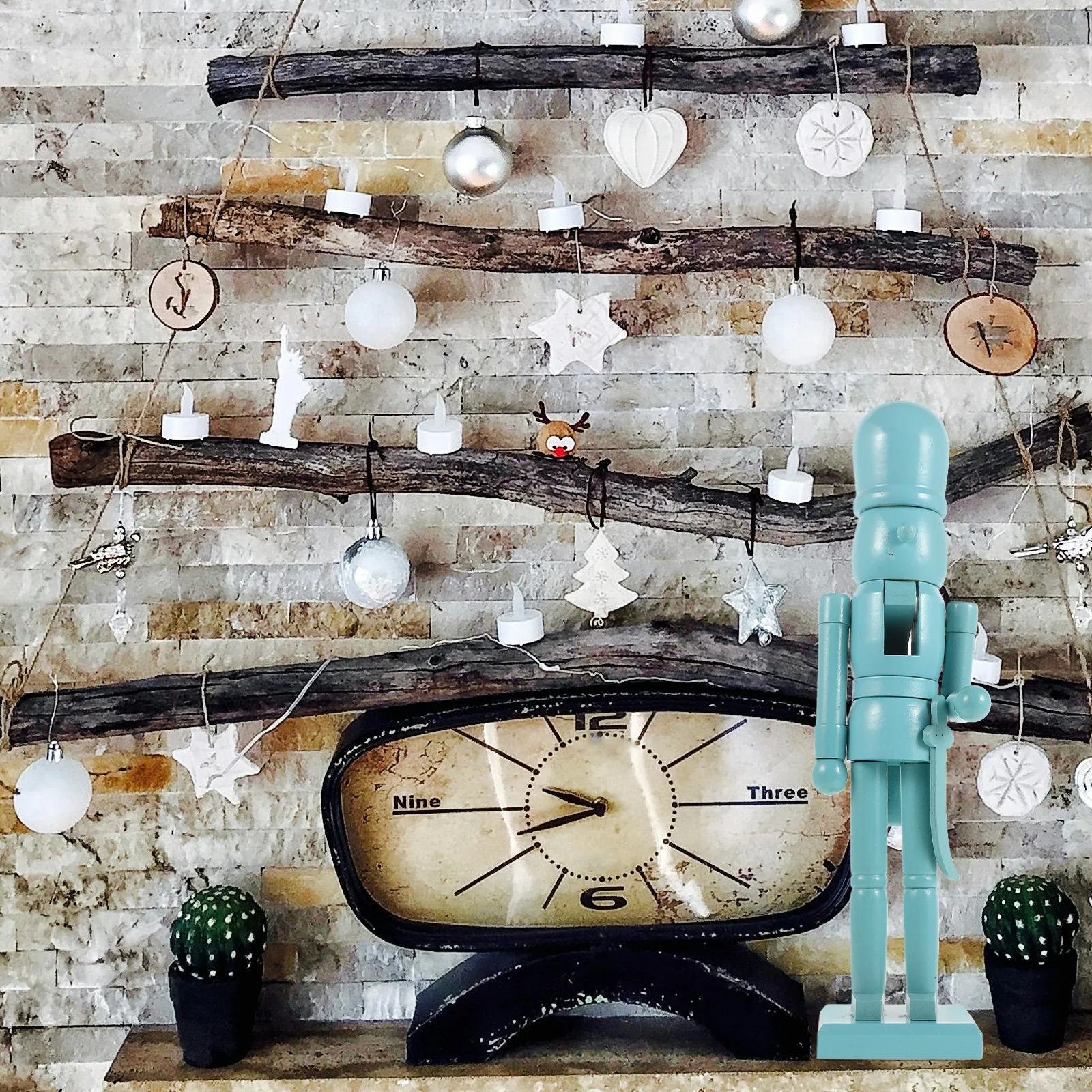 

Wooden Nutcracker Decor Cute Christmas Soldier Figure Reusable Desktop Decoration Xmas Nutcrackers Figures Craft Ornament