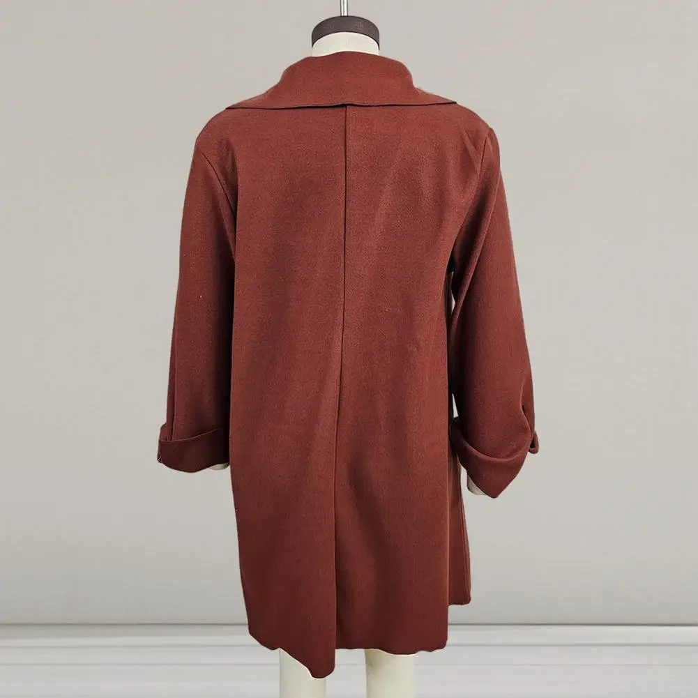 

Autumn Winter Women Long Jacket Warm Thick Coat Turn Down Collar Plush Coat Woman Casual Long Sleeve Winter Clothes Overcoat