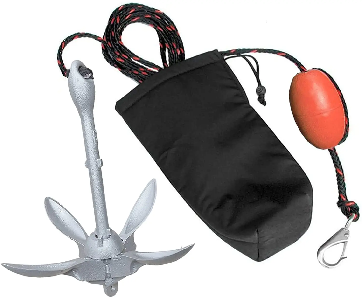 ISURE MARINE 1.5 lbs 0.7Kg Kayak Fishing Boat Anchor Kit Folding Anchor System For Kayak Canoes