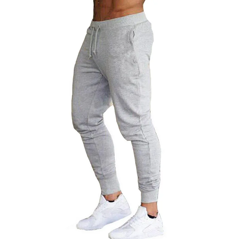 Spring Autumn Solid Color Light Plate Thin Sports Pants Men's Leggings Trousers Fitness Casual
