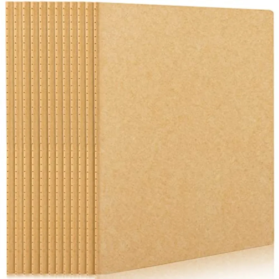 

Набор из 12 блокнотов формата А4 (28,3 x 21,6 см), 40 листов/80 страниц, плотная бумага 100 г/м², крафт-обложка, линованные, для колледжа и путешествий