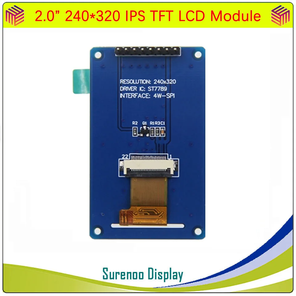 1,54 "240X240 2,0" 240X320 ST7789V Serial SPI IPS Color RGB TFT LCD Módulo Panel de pantalla