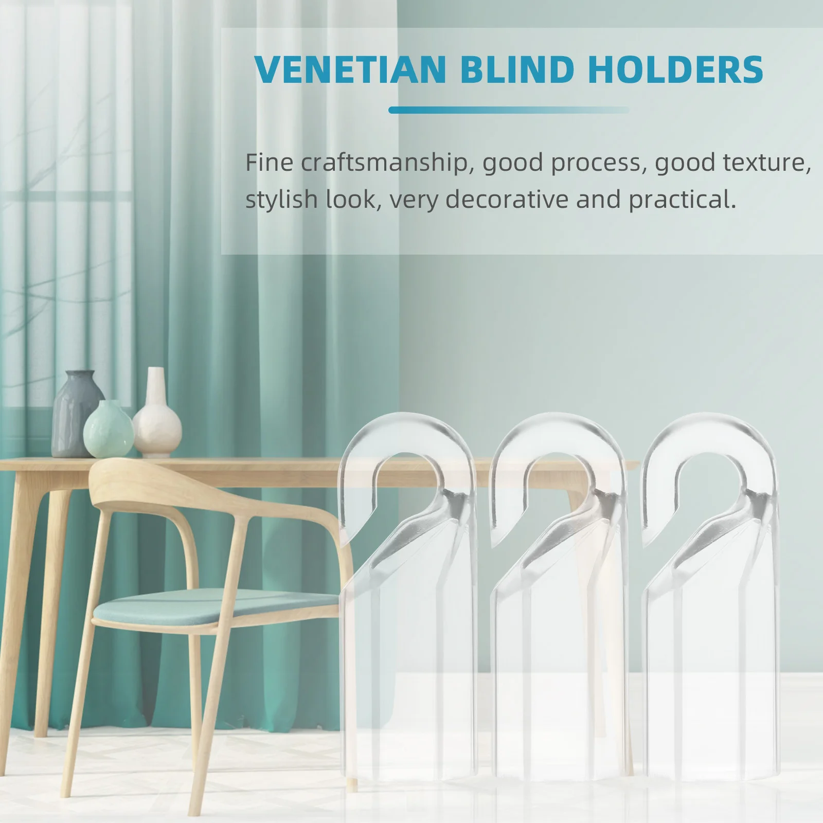 

20Pcs Transparent Fashion Curtain Hooks Fine Workmanship Stylish Home Decor Curtain Hooks Venetian Blind Holders