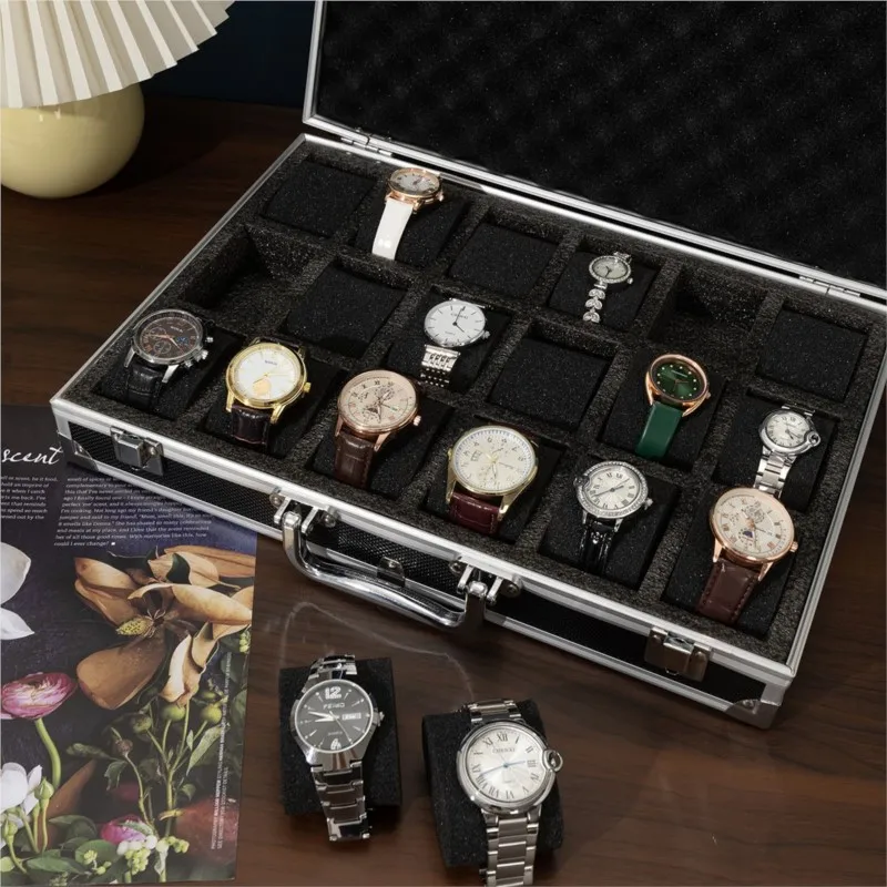 

Aluminum Alloy Framed Watch Storage Box Light Luxury Advanced Technology Watch Storage Holder Household Display Toolbox ZG618
