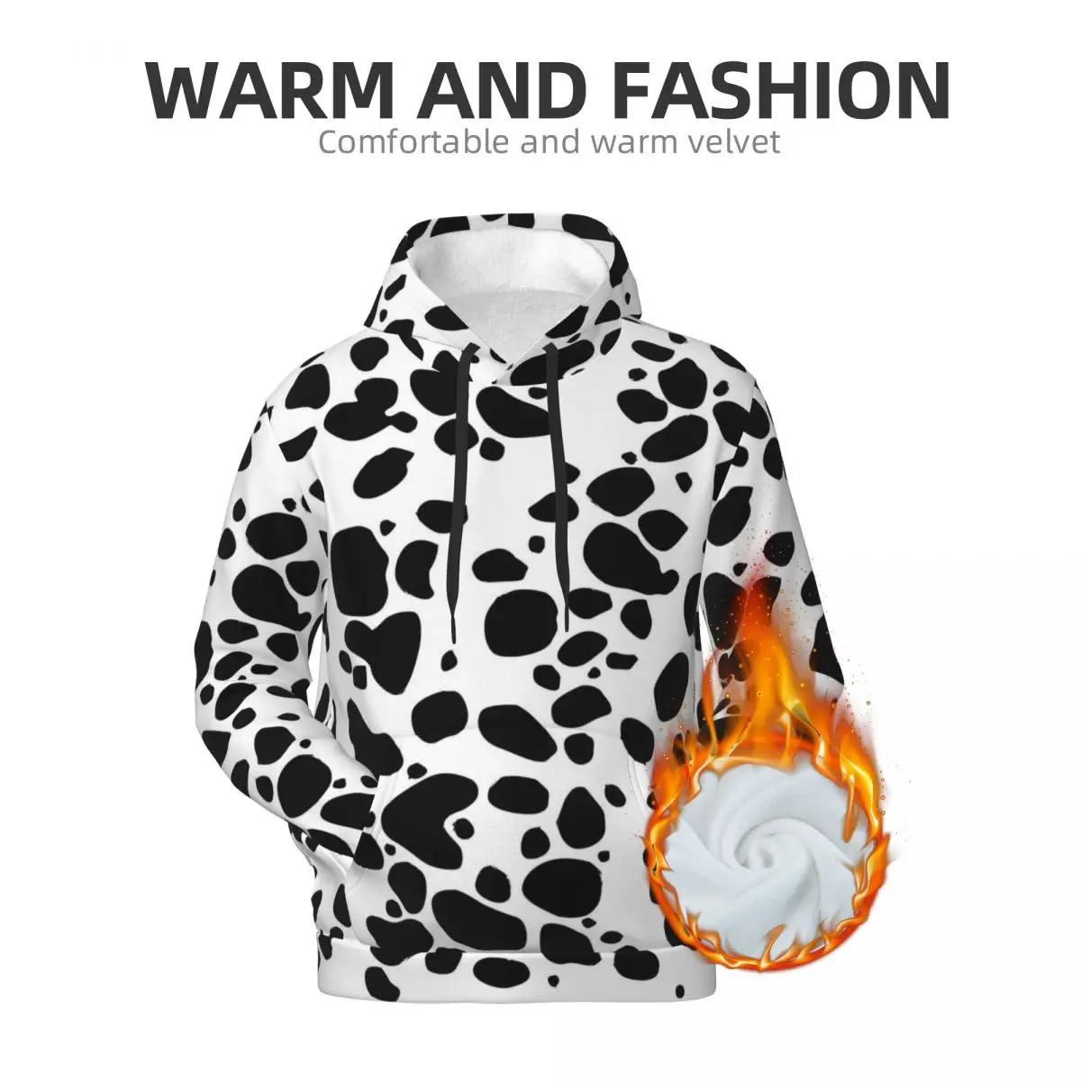 Dalmatian Loose Hoodies Unisex Black And White Casual Pullover Hoodie Winter Harajuku Classic Hooded Shirt 2XL 3XL 4XL