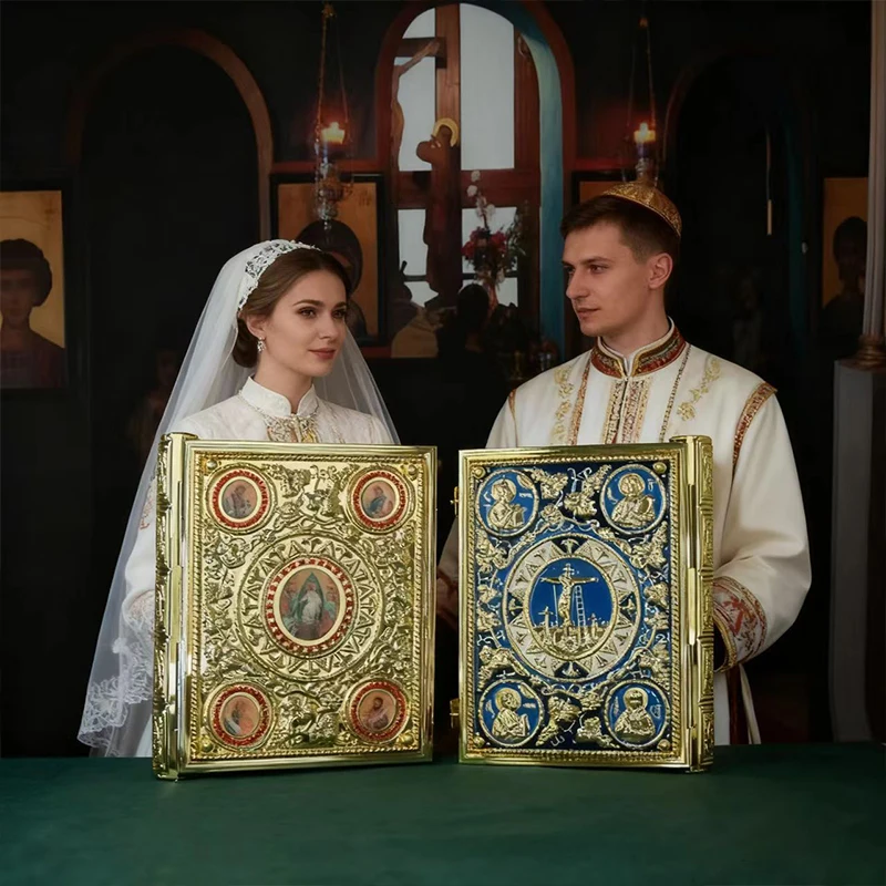 New The Solemn Artistic Beauty And Relief Craftsmanship Of The Eastern Orthodox Ceremony In The Gilded Enamel Holy Image Book
