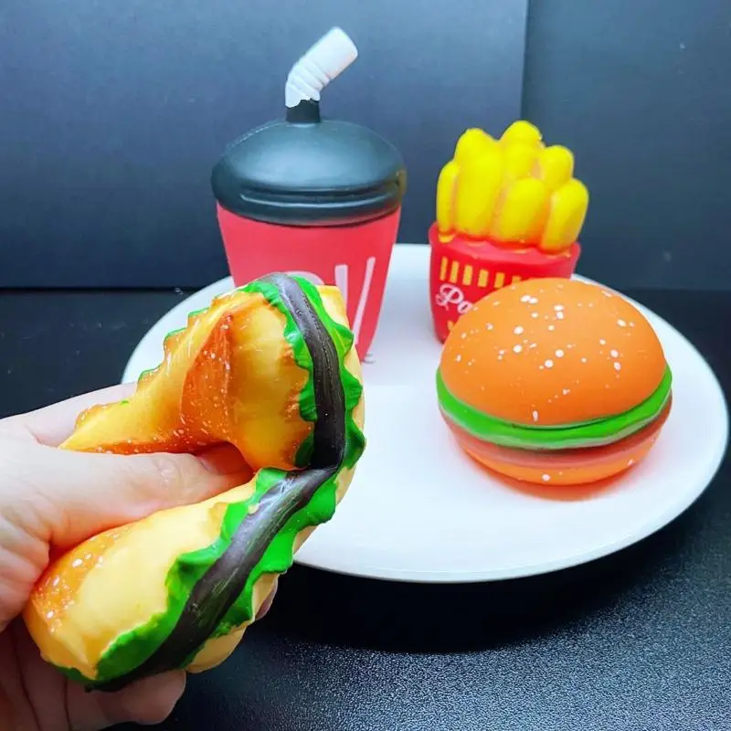 

a 1/5Pcs Release Decompression Squeezing Simulation Coke Hamburgers Slow Rebound Toy TPR Stress Relief Toys Birthday Gift