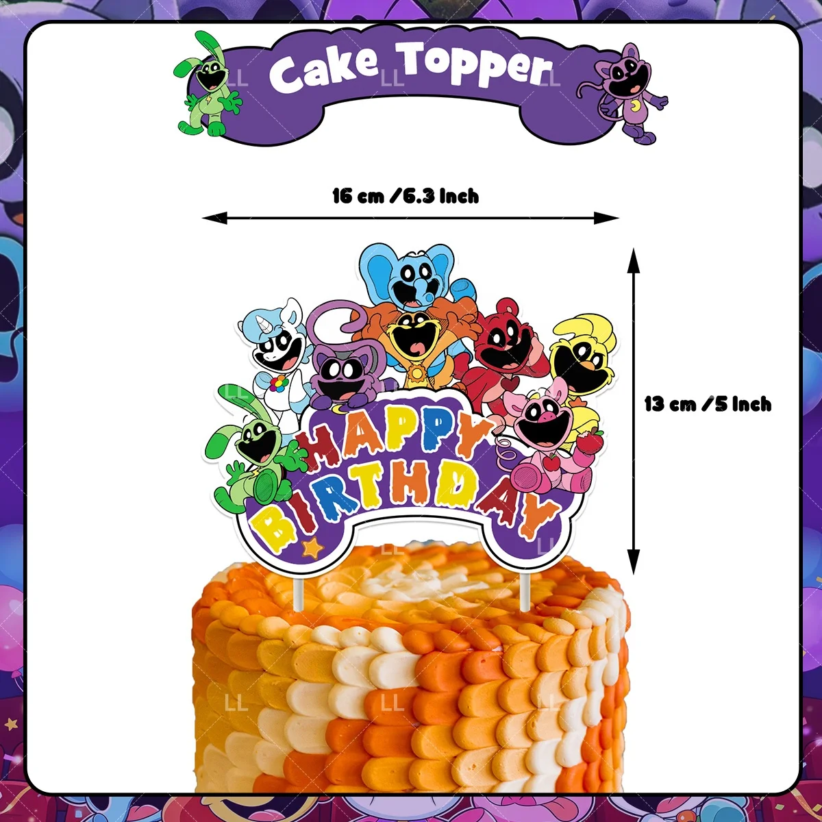 Smilings Critters Ballons Dekoration Cartoon-Tier-Banner Teller Becher Tortendekoration Geburtstagsparty-Zubehör Fotografie-Requisiten – Detail 5