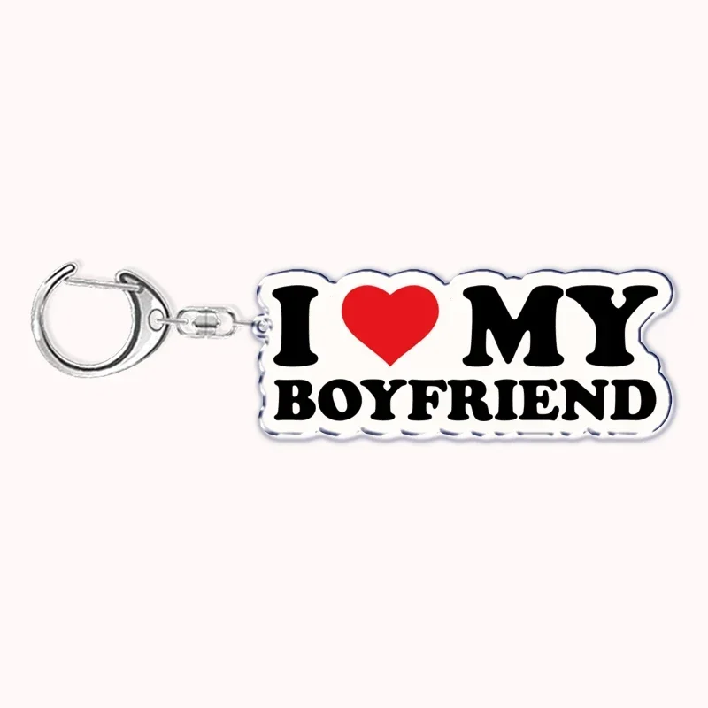 I Love My Boyfriend Girlfriend Bf Gf Couple Keychain for Accessories Bag Hot Wife Mom Dad Key Chain Ring Keychains Lovers Gifts