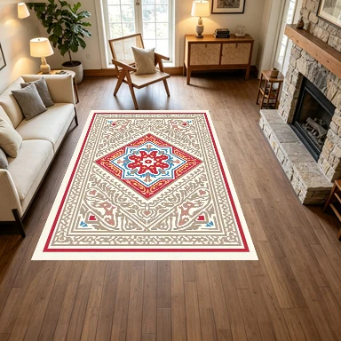 Oriental Diamond Floral Carpet Flooring Traditional Decorative Floor Rug for Living Room Entryway Home Ornament