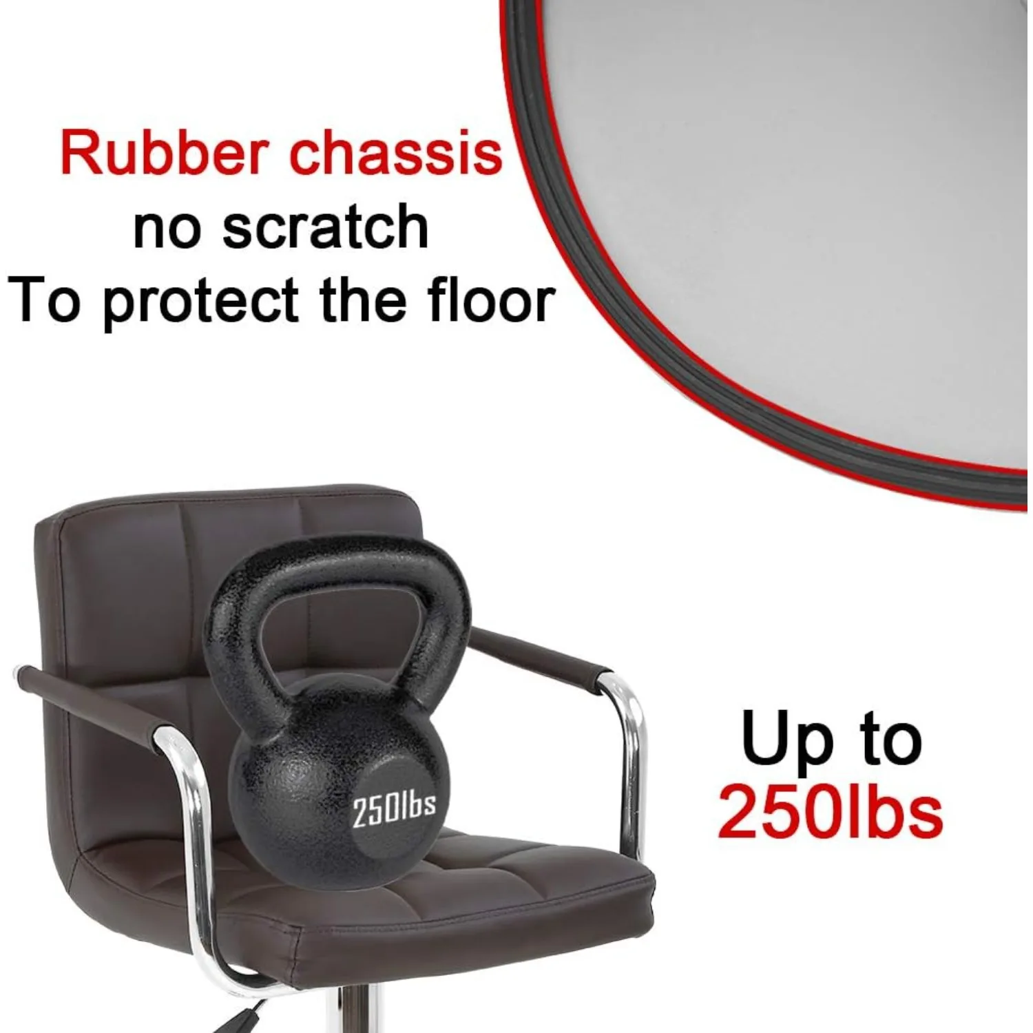 Set di 2 sgabelli da bar marroni - Sgabelli da cucina girevoli ad altezza regolabile con sedile in pelle PU per bar domestico e angolo colazione