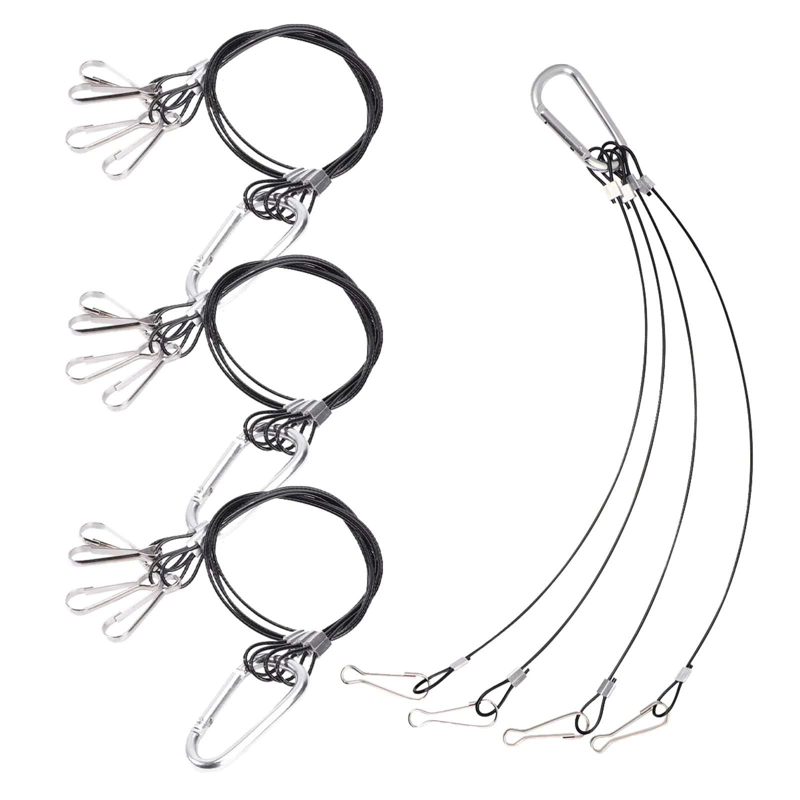 4Pcs Grow Light Hangers Wire Rope 2Mm 500Mm Strong Support Hook for Plant LED Light Growing System Setup