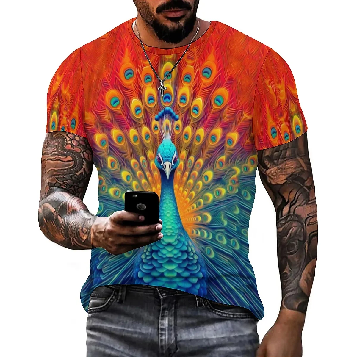 

2026 New Men's 3D Printed Short Sleeve T-Shirt - Casual Shirt Style, Couple Outfit