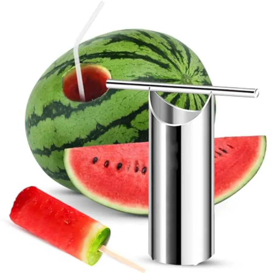 

Stainless Steel Watermelon Cutter - Easy To Juice- Watermelon Puher with Round-Shape Slice - Creative Melon Opener - Making Jui