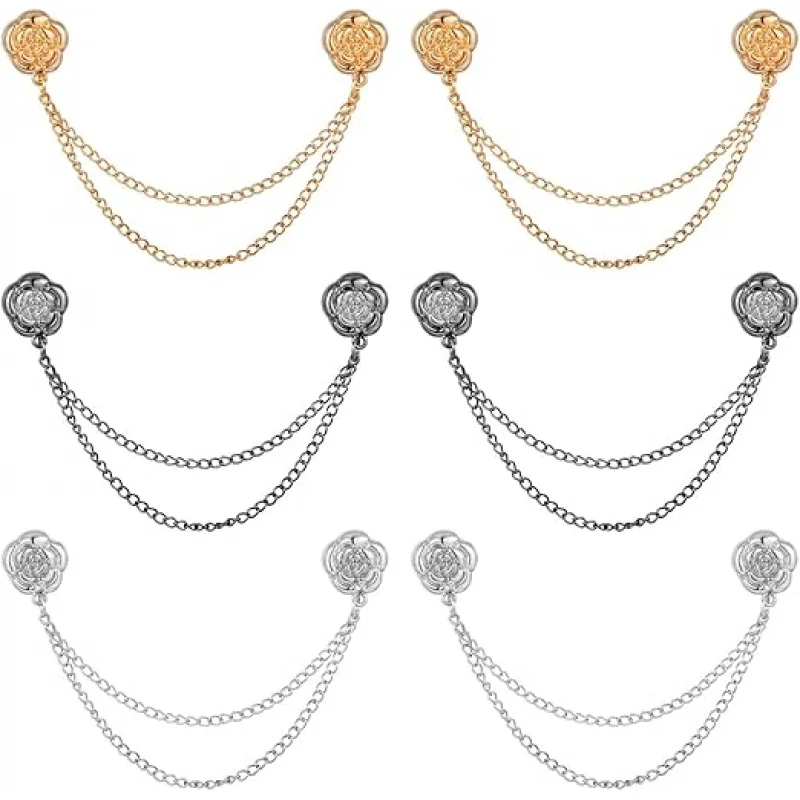 6Pcs Random Color Camellia T-shirt Buttons Metal Hem Cuff Adjuster Pins Durable Decor Clothing Modify Fasteners