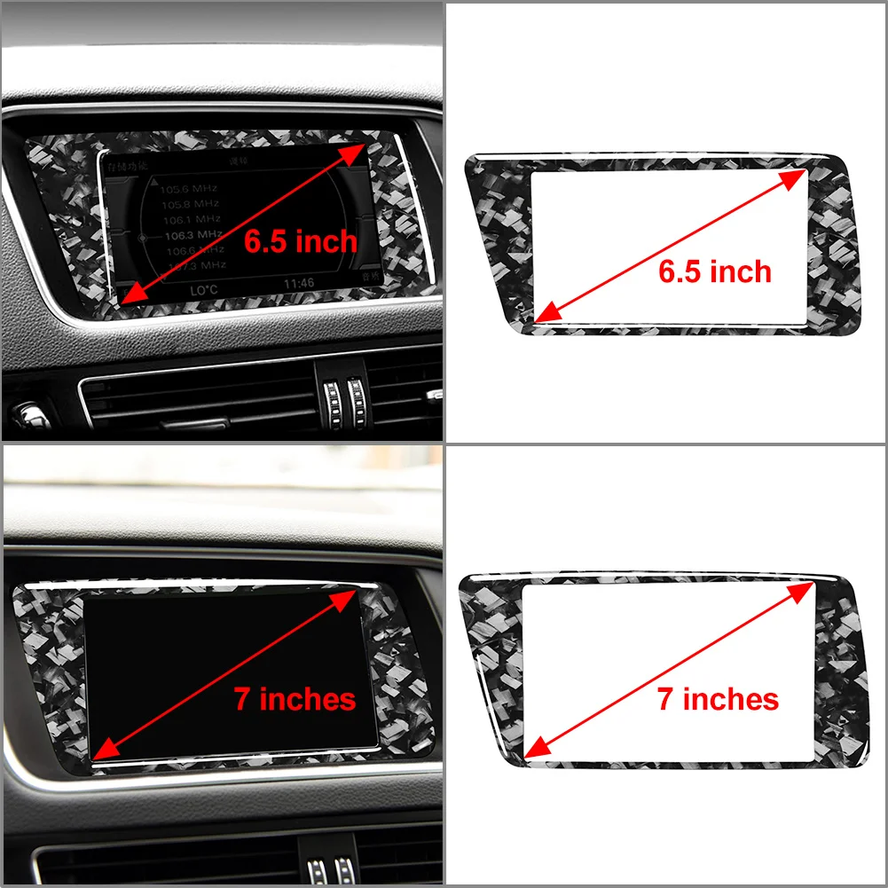 7Inch Navigation Screen Panel Cover Trim GPS Frame Sticker LHD For Audi Q5 2009-2018 SQ5 13-2017 ABS Epoxy Coat Soft Forged