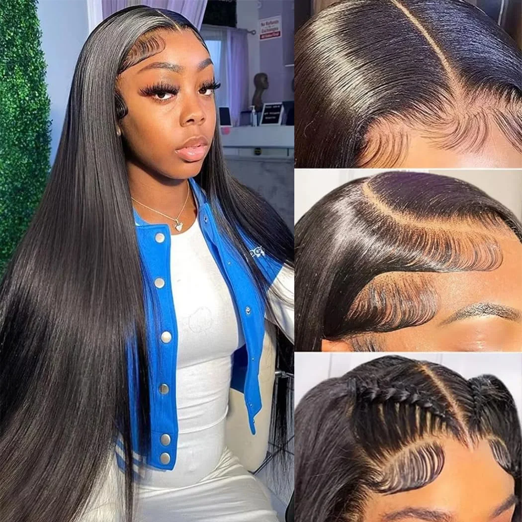 Hd الدانتيل الباروكة الأمامية 13x6 الدانتيل شعر مستعار أمامي شعر الإنسان 46 بوصة العظام مستقيم الدانتيل الشفاف خصلات الشعر المستعار الإنسان HD الدانتيل 7x6 إغلاق شعر مستعار #1