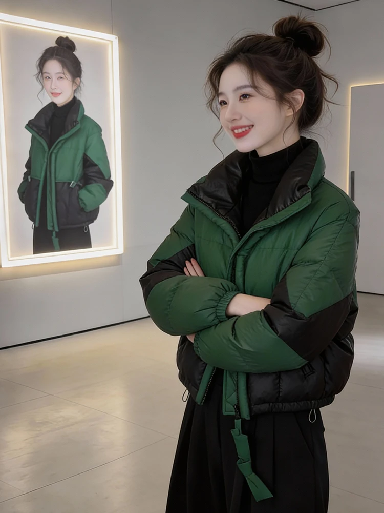 

Women's Fce Lined Thi Warm Coat Long Sve Winter Faion Cotton down Jaet Comfortable Commute Sle Korean Loose Fit