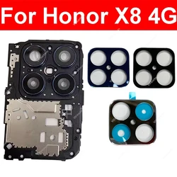 For Honor X8 4G TFY-LX1 LX2 LX3 Rear Camera Lens Glass Mainboard Cover Back Glass Lens Motherboard Frame with Lens Galss Parts