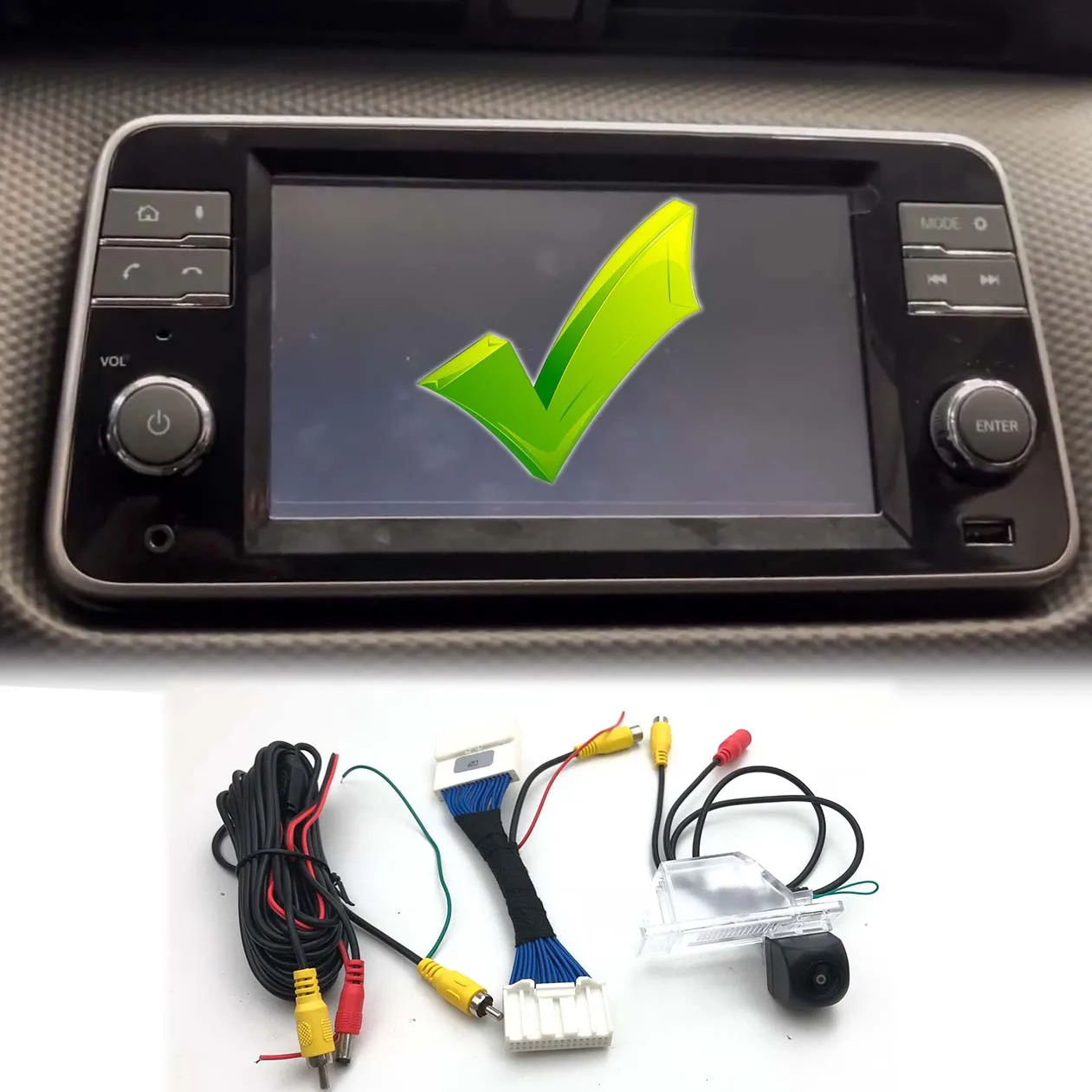 VKAUTO Reversing Camera For Nissan Kicks Play Active Plus 2023 2024 2025 Brazil Clarion radio modelo i1121e s add backup Camera