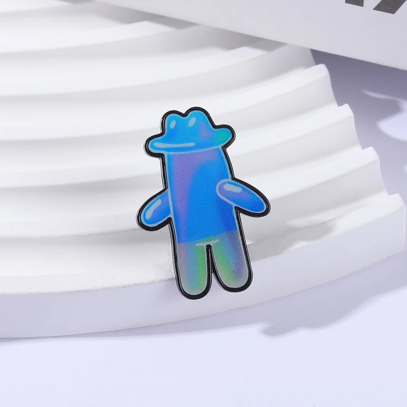 Bubble Man UV Printing Pins Cowboy Hat Brooches Lapel Badges Cartoon TV Series Character Jewelry Gift for Kids Friends image 3