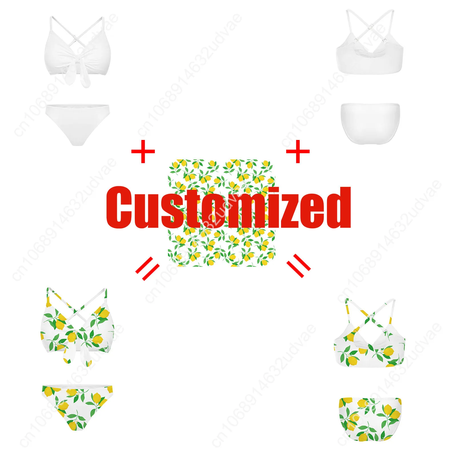 Custom Bathing Suits Cross Strap Suspenders Swimsuits Womens Personalized Bikini Pool Party Beach Swimwear Customized Beachwear