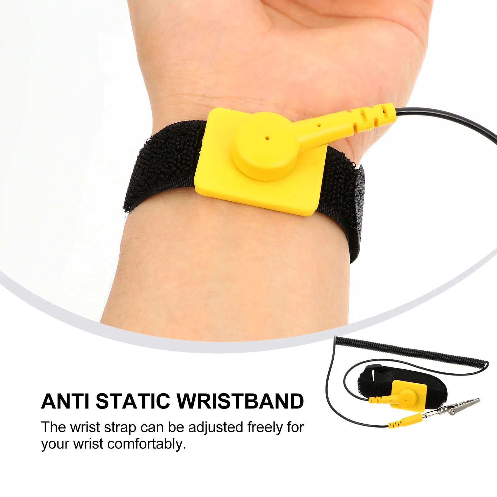 

5pcs Anti Static Wrist Strap Adjustable Rounding Grounding 1 8M Line Reusable ESD Straps PU PVC Protective Gloves Labor