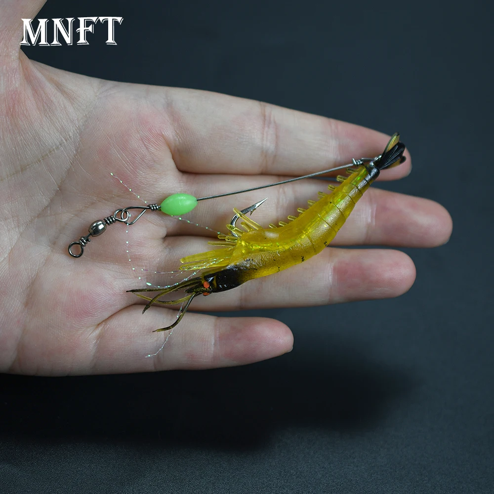 MNFT 1 Stück/2 Stück/4 Stück weiches Garnelenköder-Set, realistische künstliche Köder, ideal für Süßwasser, Salzwasser