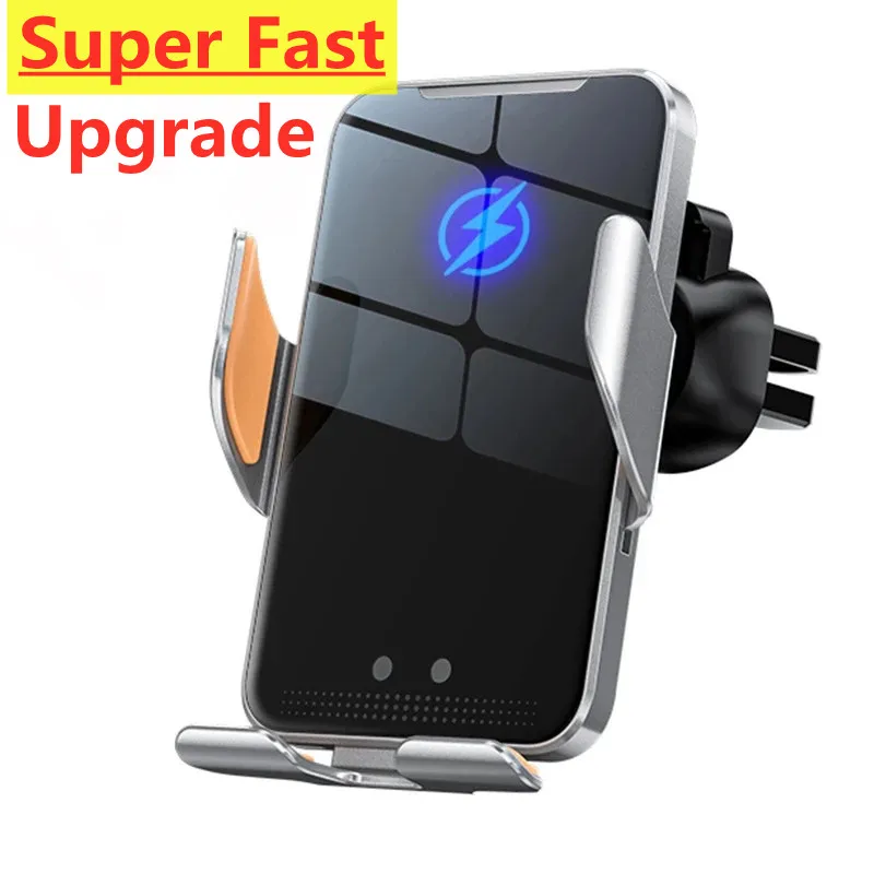 Car Wireless Charger Auto Car Mount Phone Holder For iPhone 14 13 12 Samsung Xiaomi Infrared Induction 15W Fast Charging Station