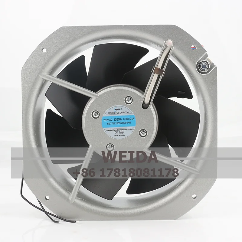 

QVKS 200 В 220 В переменного тока 230 В 0,30/0,34 А постоянного тока EC 22580 225X225X80MM 22 см корпус термостойкий двухпроводной F2E-260B-230 охлаждающий вентилятор