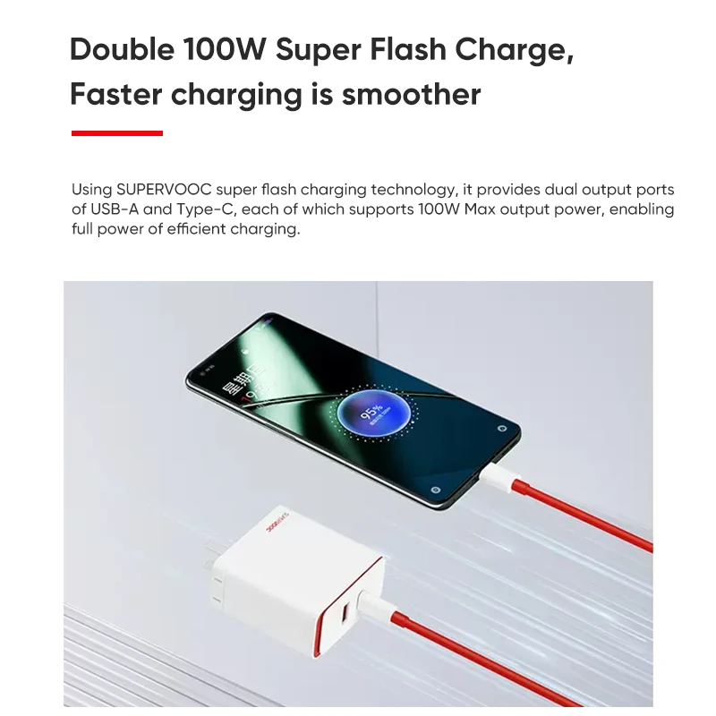 Oneplus-منفذ مزدوج SuperVOOC USB شاحن سريع ، كابل من النوع C لـ Oneplus 11 ، 10 Pro ، Ace ، Nord 3 ، USB C ، 45 واط ، 10A ، 100 واط