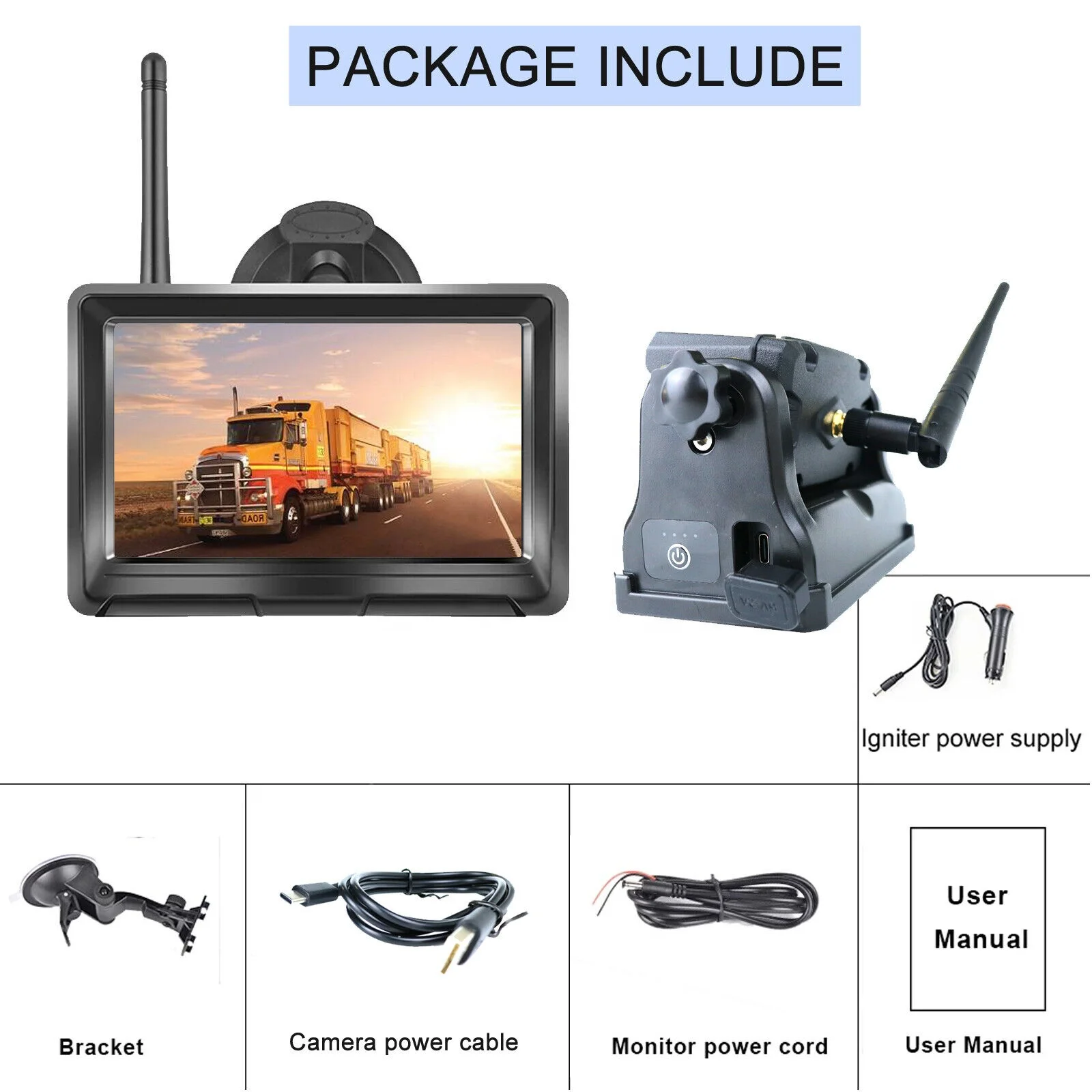 

Factory Supply For Trailer Boat RV New Design 2x WiFi Wireless Magnetic Backup Camera 5" LCD Monitor Kit For Horse