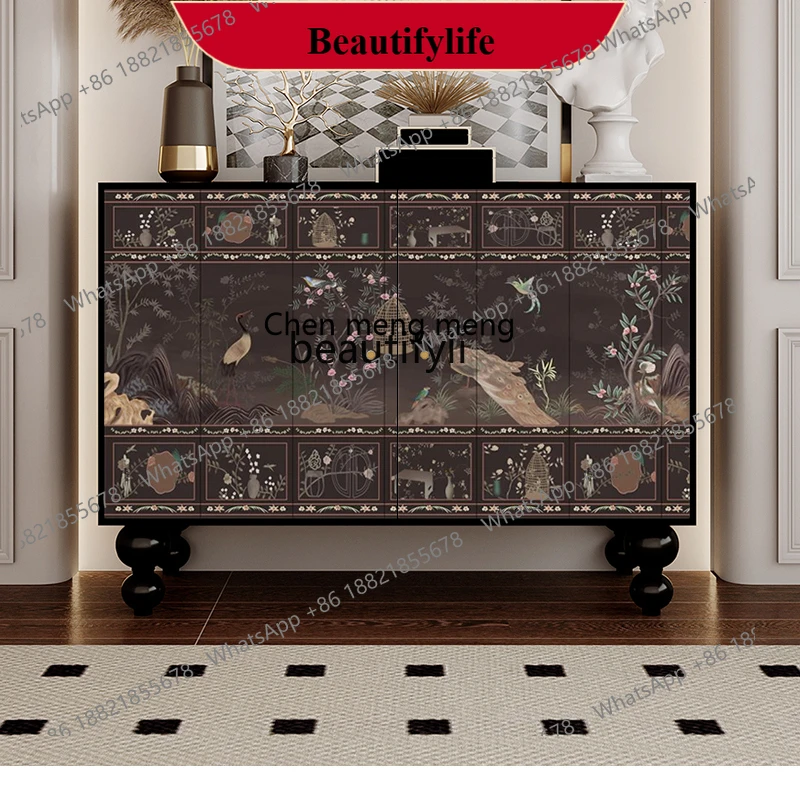 

X New Classical Chinese Household Living Room Storage Storage Sideboard Kitchen Tea Cabinet Bedroom Bed Front Cabinet