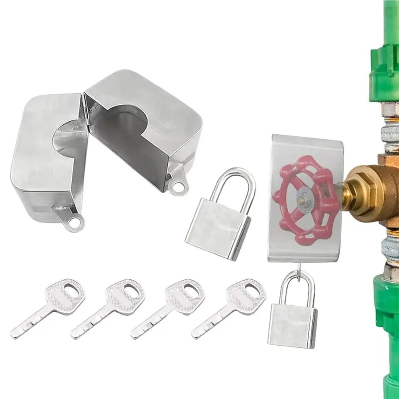 VELIF-Water Spigot Lock Stainless Steel Garden Bib Gate Valve Protection Garden Bib Lock For Vandalism, Bandit, Outdoor, Yard