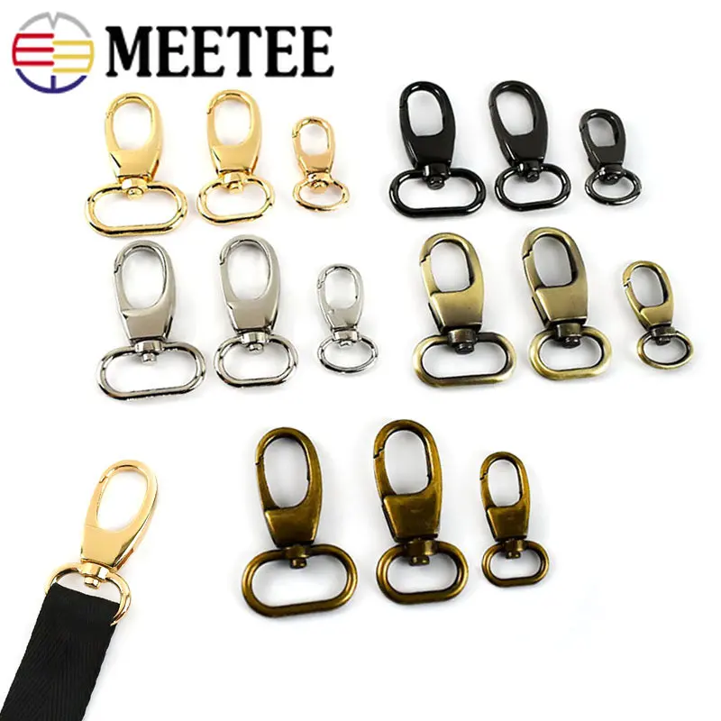 5/10/20Pcs Metal Swivel Lobster Clasp Carabiner 13/20/25mm Keychain Clip Trigger Snap Hook Belt Bag Strap Leather Accessories