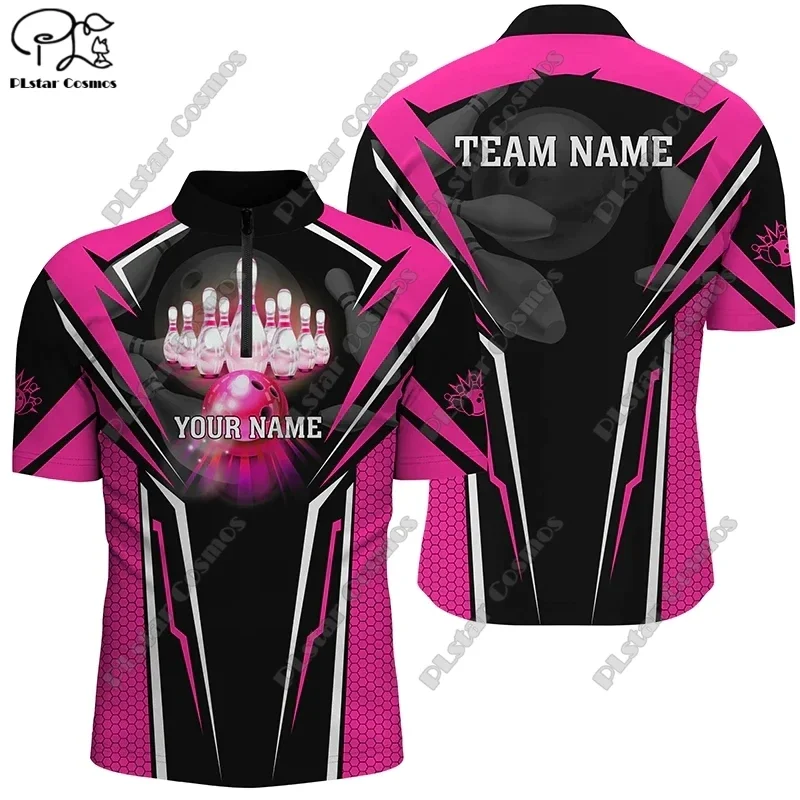 Men's bowling Quarter Zip shirts Personalized men's bowling jerseys bowling team jerseys 3D Printed Polo Shirts Tees Tops X-5