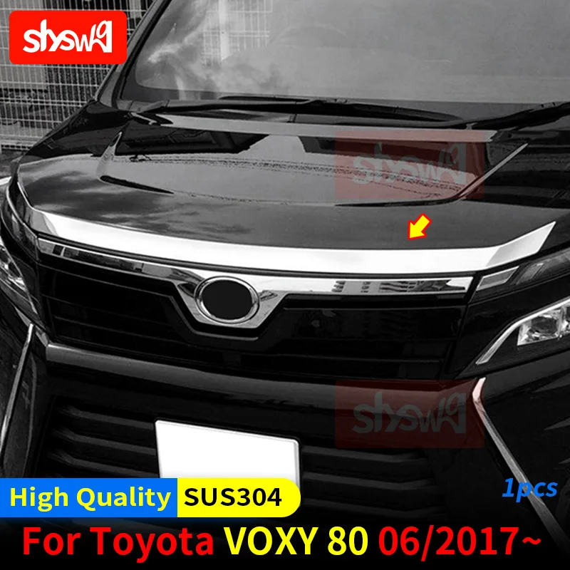 Передний капот, бампер, решетка, хромированная накладка для Toyota Voxy 80 2017, верхняя декоративная полоса с логотипом, внешний автомобильный Стайлинг из нержавеющей стали