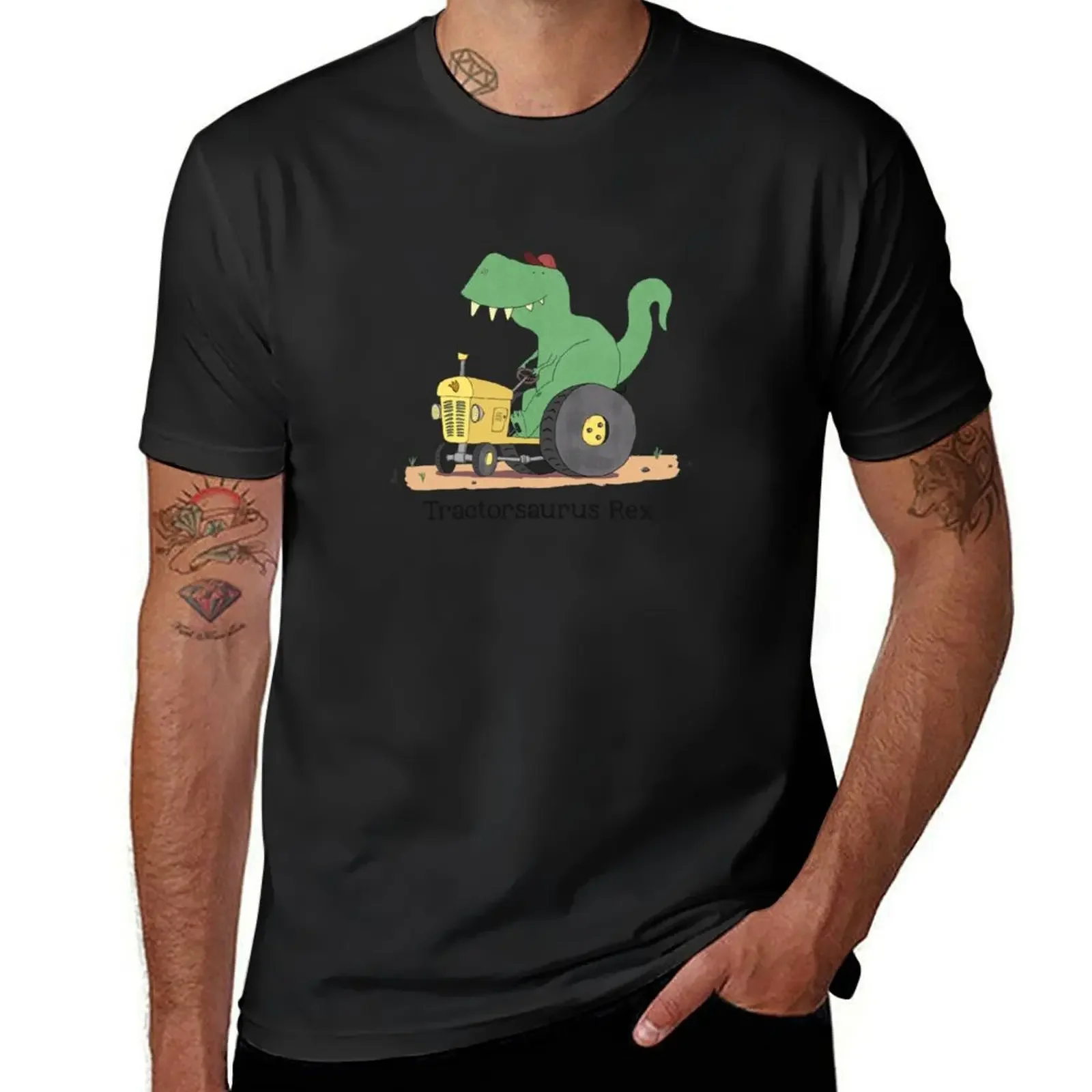 Tractorsaurus Rex - The tractor-driving dinosaur T-Shirt plus sizes shirts graphic tee shirts for men