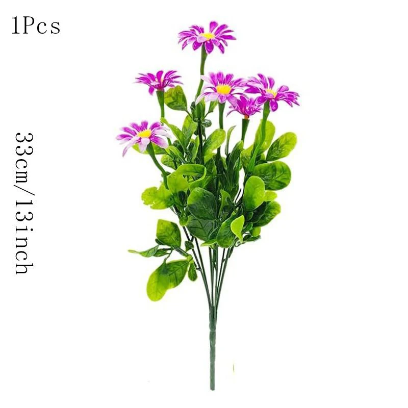 33 cm künstliche Blumen, Gänseblümchen, UV-beständig, farbecht, Kunststoffpflanzen, Heimdekoration, Fenster, Hochzeitsdekoration, Neujahr, künstliche Blumen – Detail 13
