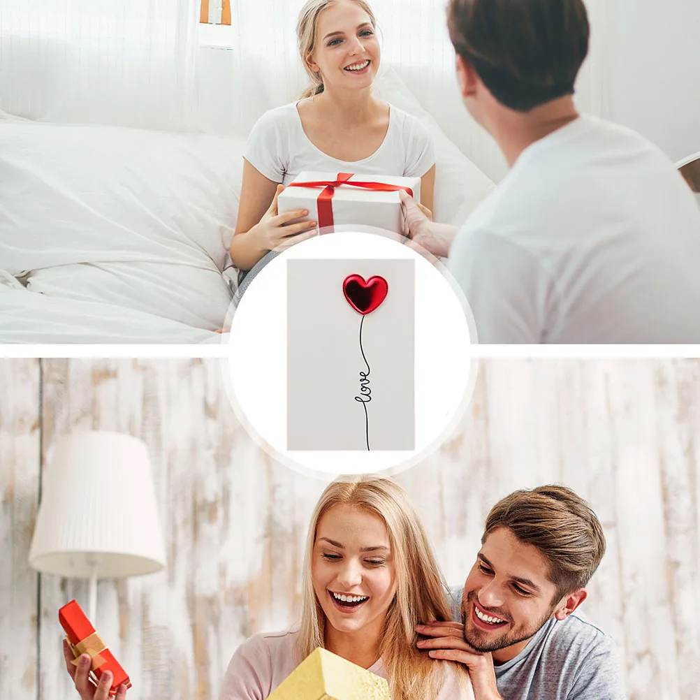 

5 Pcs Love Greeting Card 3D Message Cards Pop-up Valentine's Day Blessing Paper